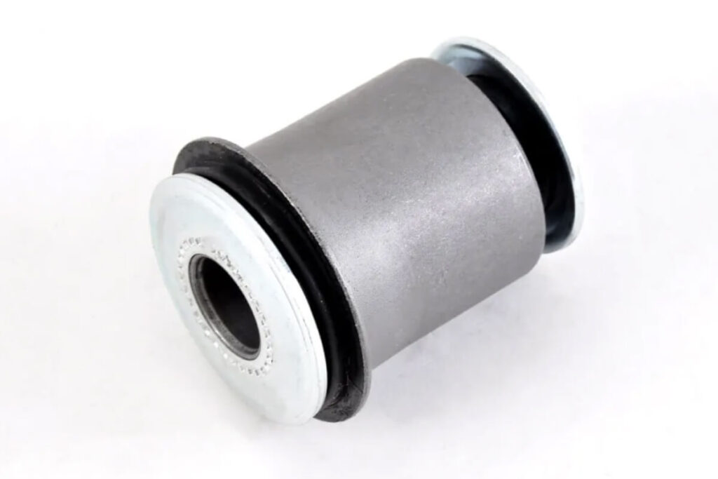 This image shows a control arm bushing on a white background representing the concept of control arm bushing lifespan